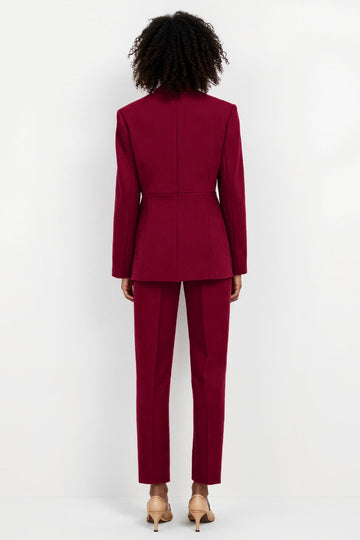 Bourgogne Cranched Lapel Single-Breasted 2-Piece Femmes Costumes